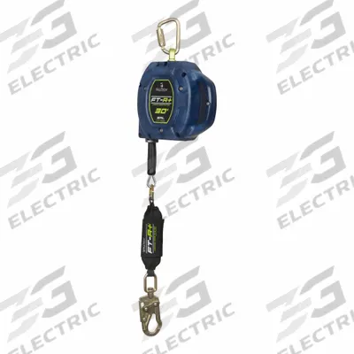 FALLTECH Self-Retracting Lifeline: Steel Carabiner Anchor, Harness Steel Swivel Snap Hook - Mounted SRLs