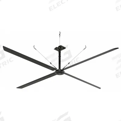 HUNTER INDUSTRIAL Ceiling Fan: 125,819 cfm Airflow, 18 ft Blade Dia, Variable Speeds, 480V AC - Industrial HVLS Ceiling Fans