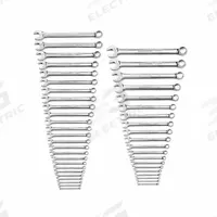 GEARWRENCH Combination Wrench Set: Alloy Steel, Chrome, 44 Tools, 15° Head Offset Angle, Std (MPN 81919). Key specifications — attr309520: Chrome; attr309519: Alloy Steel; attr324929: GEARWRENCH; attr309522: No; attr309533: Yes.