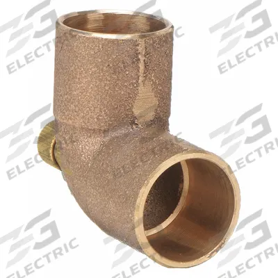 NIBCO Sweat Fitting Elbow: 1 in CTS x 1 in CTS, Cup x FTG, Vent, Bronze (MPN 705D 1) - Cast Copper & Bronze Tube Fittings