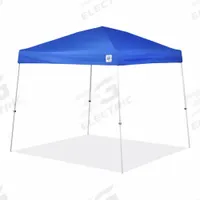 E-Z UP Canopy Tent: 10 ft Overall Lg, 10 ft Overall Wd, 8 7/8 ft Overall Ht, Powder Coated, Steel (MPN VS2910BL). Key specifications — Brand: E-Z UP; Frame Color: White; Includes: Frame; Leg Adjustability: Adjustable Legs; Panel Color: Blue; Panel Material: Polyester.