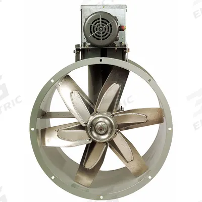 Dayton Tubeaxial Fan: Flammable Vapor, 42 in Blade, 19,275 cfm @ 0.000 in SP, 208-230/460V AC - Flammable Vapor Belt-Drive Fans with Drive