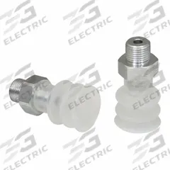 SCHMALZ Vacuum Pad Assembly: Multi-Bellows, 2.5 Folds, G1/8 in Vacuum Port, 19 mm Pad Dia, Clear (MPN 10.01.06.00040). Key specifications — attr1019136: 10.01.06.00040; attr1019138: SCHMALZ; attr1019139: 55 A.