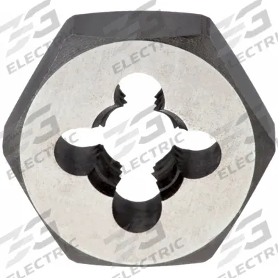 CLEVELAND Hex Threading Die: M5x0.8 Metric, 19/32 in Hex Wd, Carbon Steel (MPN C65580) - Solid Hex Rethreading Dies