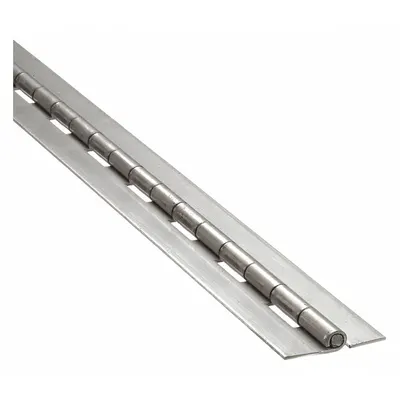 OEM Piano Hinge: Stainless Steel, 48 in Leaf Ht, 1 in Leaf Wd - Full Surface-Mount Piano Hinges