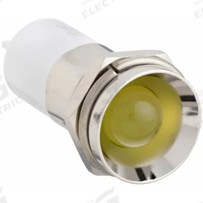APPROVED VENDOR Protruding Panel Light: 16 mm Panel Mounting Hole Dia, LED, Yellow - LED Indicator Pilot Lights