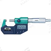 INSIZE IP65 Digital Outside Micrometer: 5 in to 6 in /125 mm to 150 mm, Inch/Metric, IP65 (MPN 3108-6). Key specifications — attr1182744: 0.00005 in/0.001 mm; attr1182751: Certificate of Inspection Traceable to NIST; attr1182776: IP65; attr1182741: INSIZE; attr1182743: +/- 0.00015 in; attr1182759: Yes.