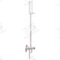 KIMBLE Straight Bore Buret: 50 mL, A, 740 mm, ±0.05 mL, 0.1 mL Inc, Borosilicate Glass (MPN 17054F-50). Key specifications — Closure Included: No; Tolerance: ±0.05 mL; Brand: KIMBLE; Body Material: Borosilicate Glass.