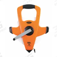 KESON Long Tape Measure: Assisted, NRS18300, SAE, 300 ft, 1/8 in, Plastic, 300 ft Blade Lg (SAE). Key specifications — attr939846: NRS18300; attr939849: Steel; attr939859: Nonmagnetic Single Hook; attr939850: Single-Sided; attr939855: 1/8 in; attr944023: Hook End; attr940484: KESON; attr985224: Plastic.