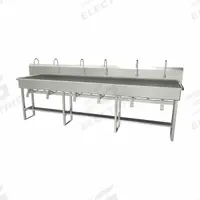 SANI-LAV Wash Station: 45 in Overall Ht, 117 in Bowl Lg, 8 in Bowl Dp, 2 gpm Flow Rate, 16 ga (MPN 512FK1). Key specifications — Includes Side Splash: Side Splash Not Included; Brand: SANI-LAV.