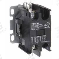 EATON Definite Purpose Magnetic Contactor: 1 Poles, 208-240V AC, 40 A, Non-Reversing (MPN C25ANB140B). Key specifications — Brand: EATON; Coil Voltage: 208-240V AC; Contactor Style: HVACR Definite Purpose Contactor; Frame Size: A; Terminal Connection Type: Quick-Disconnect Terminals; Maximum Voltage Rating: 690V AC; Series: C25 Series; Phase: Single.