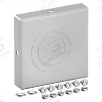 HOFFMAN Wireway Closure Plate: 6 in Wd, 6 in Ht, 16 ga Gauge, 1, With Knockouts, Steel, Painted (MPN F66GCP). Key specifications — Brand: HOFFMAN; Finish: Painted; With/Without Knockouts - Broad: Yes.