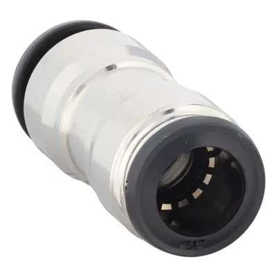 AIGNEP USA Push-Fit Union Fitting: 12 mm OD x 12 mm OD Size, Push-to-Connect x Push-to-Connect - Nickel-Plated Brass Tube Fittings