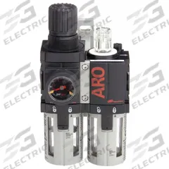 ARO Filter/Regulator/Lubricator: 1/4 in NPT, 44 cfm, 150 psi Max Op Pressure, 5 micron, 1000 Series (MPN C38121-600). Key specifications — attr109588: 1000; attr109524: ARO.