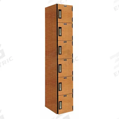 HALLOWELL Box Locker: 12 in x 18 in x 72 in, 6 Tiers, 1 Units Wide, Solid, Electronic Keypad - Low-Maintenance Solid Plastic Box Lockers