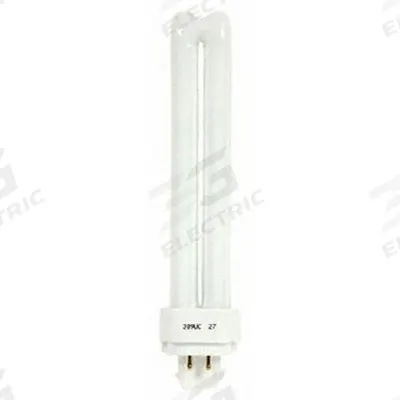 GE LAMPS Compact Fluorescent Bulb: 4-Pin (G24q-2), T4, Fluorescent, 4100K - CFL Double Twin-Tube Plug-In Lamps
