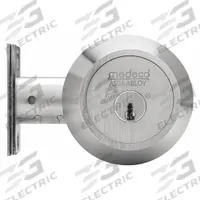MEDECO Deadbolt Lock: Cylindrical, 2 1/2 in Door Thick - Max, Chrome (MPN 11C625-T-26-DL-S). Key specifications — ADA Compliant: No; Brand: MEDECO; Cylinder Core Type: Conventional Core Cylinder; Finish: Bright Chromium-Plated; Keyway Type: Schlage C; Includes Core: Core Included; Ligature Resistance: Not Ligature-Resistant.