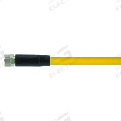 MURRELEKTRONIK Cordset: M8 Female Straight X Bare Wire, 4 Pins, Yellow, PVC, 3 m Cable Lg - Single-Ended Cordsets with PVC Jacket for Flexing Applications