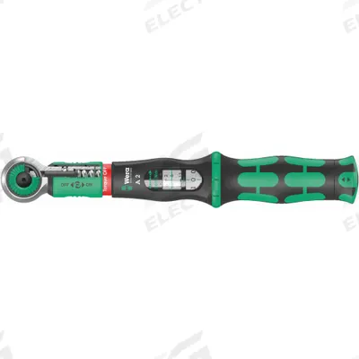 WERA Torque Wrench: Newton-Meter, 1/4 in Drive Size, 2 N-m to 12 N-m, 0.1 N-m Torque Increments - Ratcheting Micrometer Torque Wrenches