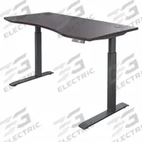 MOTIONWISE Electric Sit-Stand Desk: Walnut, Particle Board, 60 in Overall Wd, 30 in Overall Dp (MPN SDD60A). Key specifications — Frame Color: Black; Frame Material: Steel; Brand: MOTIONWISE; Includes: Control Box; Desktop Color: Walnut; Desktop Material: Particle Board.