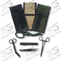 EMI Response Holster Set: 7 3/8 in L x 3 3/4 in W x 3/4 in H, Material Stainless Steel, Reusable (MPN 9232). Key specifications — Brand: EMI; Color: Green; Includes: Straight Kelly Forceps; Disposability: Reusable; Product Type: Response Holster Set; Material: Stainless Steel.