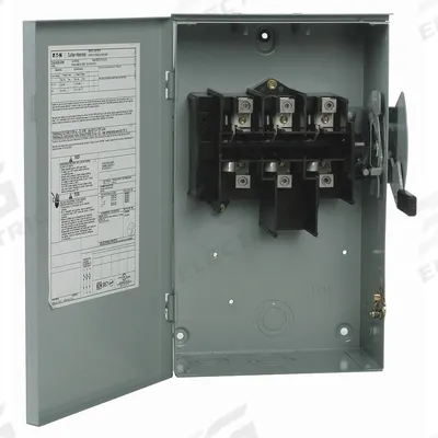 EATON Safety Switch: Non-Fusible, 30 A, Three Phase, 240V AC, Galvanized Steel - Non-Fusible Safety Switches