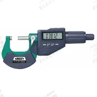 INSIZE Digital Outside Micrometer: 1 in to 2 in /25 mm to 50 mm, Inch/Metric (MPN 3109-50E). Key specifications — attr1182744: 0.00005 in/0.001 mm; attr1182751: Certificate of Inspection; attr1182776: Not Rated; attr1182741: INSIZE; attr1182743: +/- 0.00015 in; attr1182759: No.