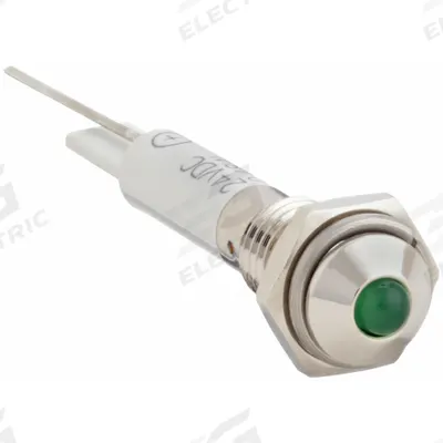 APPROVED VENDOR Raised Panel Light: 6 mm Panel Mounting Hole Dia, LED, Green, Raised Head - LED Indicator Pilot Lights