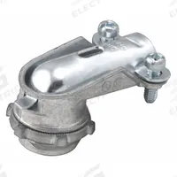 Connector - Clamp Style, 90 Degrees: Zinc, 1 1/4 in Trade Size, 1 1/4 in MNPT, Non Insulated (MPN 2695). Key specifications — Box Connection: 1-1/4 in MNPT; Connection Type: Squeeze; Color: Gray; Connection Orientation: 90°; Cable Clamping Method: Squeeze Clamp; Material: Zinc; Insulated: No; For Use With: AC.