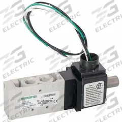 AVENTICS Solenoid Air Control Valve: Series L1, Double Solenoid, Five-Way / Two-Position, Plug-In (MPN L11II452BP00061). Key specifications — attr1077390: L11II452BP00061; attr1077459: Solenoid Air Control Valve; attr1077461: Solenoid Return; attr1077475: 24V DC; attr1077450: Non-Locking.
