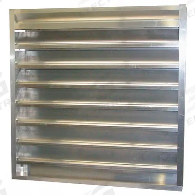 Dayton 30"H 33"W Drnbl Extrd Alu Combo Dmpr: Hat Channel, 35 1/2 in H, 35 1/2 in W - Combination Dampers & Louvers with Drainable Blades