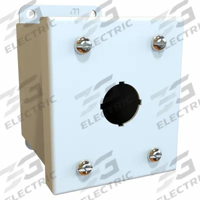 HAMMOND Push Button Enclosure: 22mm, 1 Holes, Carbon Steel - Enclosures for 22mm Operators