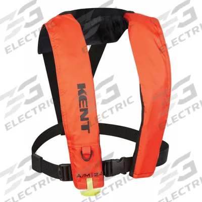 KENT SAFETY Life Jacket: Orange, Type V, 22 1/2 lb Buoyancy, SOLAS-Grade Reflective - Inflatable Personal Flotation Devices