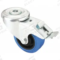 APPROVED VENDOR Bolt-Hole Caster: Swivel, Total Lock, Rubber, 3 1/8 in Wheel Dia., 1 1/4 in Wheel Wd (MPN LER-POEV 80R-FI-SB). Key specifications — attr1111490: APPROVED VENDOR; attr1176865: Swivel with Total Lock.