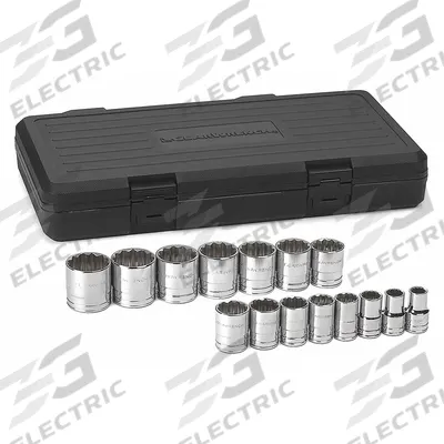 GEARWRENCH Socket Set: 1/2 in Drive, 15 Piece, 12-Point, SAE - SAE Socket Sets with Drive Tools