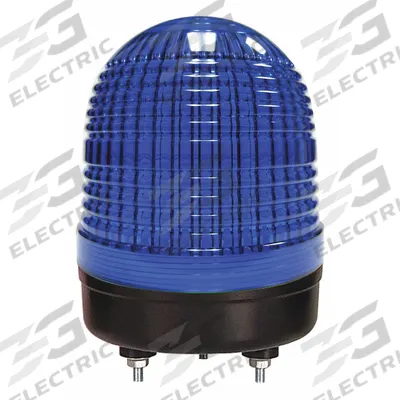 DAYTON Warning Light: Blue, LED, 90 to 240V, 3 3/8 in Overall Dia, 4 1/2 in Overall Ht - Wired Multimode Lights