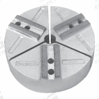 HURON Lathe Jaw: Round, Serrated, Aluminum, For 15 in Chuck - Full-Grip Lathe Jaws