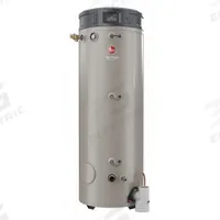 RHEEM Commercial Gas Water Heater: Natural Gas, Low NOx, 100 gal, 399,900 BTU, 77.5 in Ht (MPN GHE100SU-400A). Key specifications — Display Sell UOM: EA; Market: Commercial; Standards: ASME; Sub-brand: Triton; Brand: RHEEM; Low NOx: Yes; Water Connection Location: Side; Fuel Type: Natural Gas.
