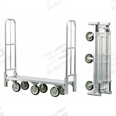 NEW AGE INDUSTRIAL Platform Truck: 1,200 lb, 61 in L x 18 in W x 9 1/8 in H Deck - Aluminum-Deck Platform Trucks with Tall Folding Handles