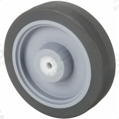APPROVED VENDOR Caster Wheel: 5 in Wheel Dia., 1 1/4 in Wheel Wd, Rubber, 280 lb Load Rating - Nonmarking Rubber Tread on Plastic Core Wheels