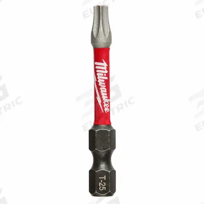 MILWAUKEE Power Bit: Power Bit, T25 Bit Size, Imperial, Torx Head, T25 Bit Industry Size - Impact Torx Bits