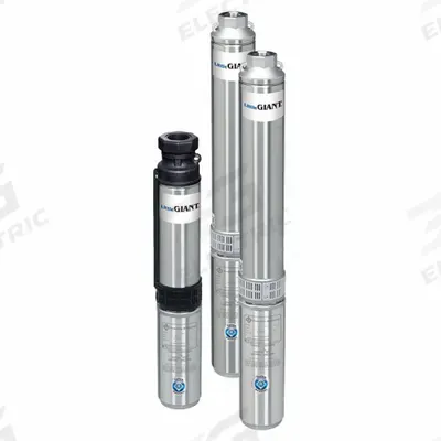 LITTLE GIANT Submersible Pump: For 4 in Well Pipe Dia., Thermoplastic, 1 hp, 12 gpm - Submersible Deep-Well Pumps