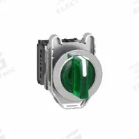 SCHNEIDER Selector Switch: 30 mm Panel Mounting Size, 3 Positions, Short Lever, 1NO/1NC, Metallic (MPN XB4FK133B5). Key specifications — AC Contact Rating: 6 A @ 120 V; Action: Maintained/Maintained/Maintained; Cam: No Cam Included; DC Contact Rating: 0.55 A @ 125 V; Hazardous Location Specification: Not Rated; Operator Head Material: Plastic; Operator Head Type: Short-Handled Knob; Operator Illumination: Illuminated.