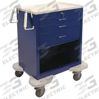 LAKESIDE Medical Procedure Cart: Steel, (2) Swivel/(2) Swivel with Brake, Blue, Dark Blue, 3 Drawers (MPN C-324-P2K-1B). Key specifications — Material: Steel; Drawer Color: Dark Blue; Brand: LAKESIDE; Caster/Wheel Configuration: (2) Swivel with Brake; Cabinet Color: Blue.