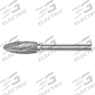 SGS PRO Carbide Bur: Flame, SH-41, Diamond Cut, 1/8" x 1/4" Head - Diamond-Cut Flame Burs