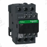 SCHNEIDER IEC Magnetic Contactor: Non-Reversing, 3 Poles, 3NO Contacts, 32 A, 600V AC Coil (MPN LC1D32X7). Key specifications — Brand: SCHNEIDER; Integrated Surge Suppression: No.