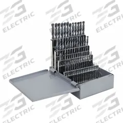 CLE-LINE Screw Machine Drill Bit Set: 60 Pc, #60 to #1, 135° Split Point, Black Oxide HSS (MPN C21947). Key specifications — attr1238841: Metal Index.