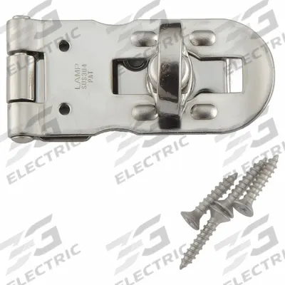 SUGATSUNE Hasp: Stainless Steel, 7/8 in Ht, 7/8 in Lg - Locking Hasps