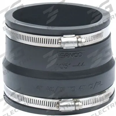 FERNCO Flexible Pipe Stock Coupling: PVC, For 4 in Pipe - Flexible Transition Pipe Fittings