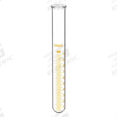 KIMBLE Test Tube: 10 mL, Test Tube, 16 mm Body Dia, 125 mm Overall Ht, Colorless - Glass Test Tubes